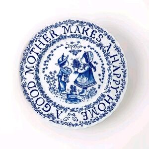 Royal Staffordshire England Tribute to Mother Plate Blue White Mother’s Day 9”